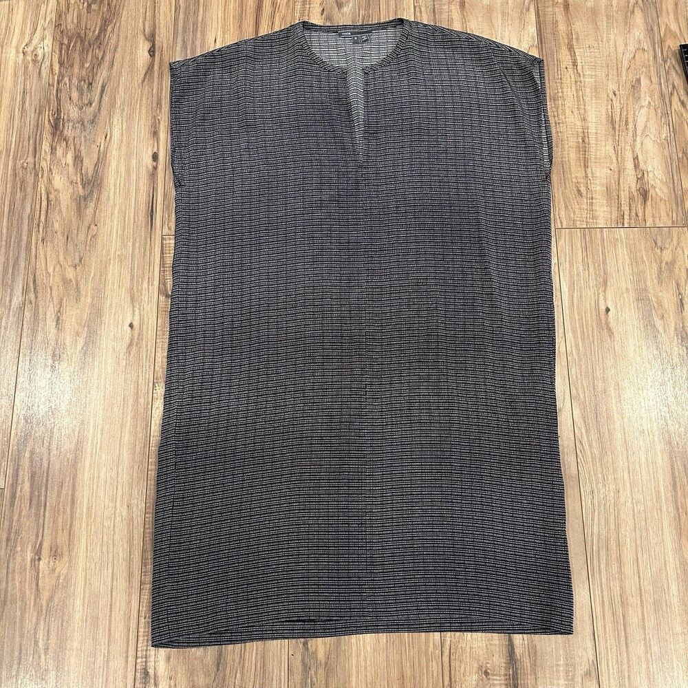 Vince Cap Sleeve  100% silk tunic Popover dress size S/P Mini Black/white